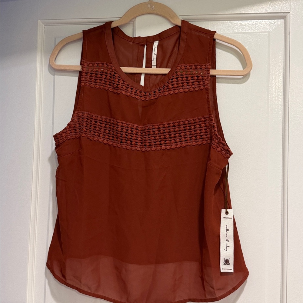 Willow & Clay Rust Sleeveless Blouse
